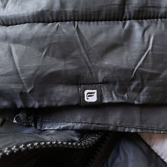 Fabletics Full Zip Puffa Fenway Vest Black Gray Stripes Women’s XS Gorp Core - Picture 8 of 8